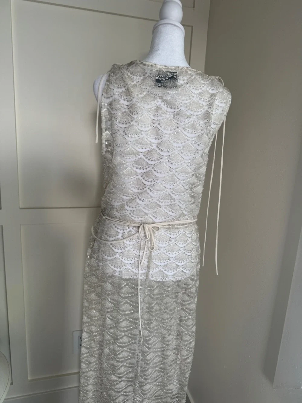 Reformation Champagne Beaded Maxi Dress - Picture 10 of 14